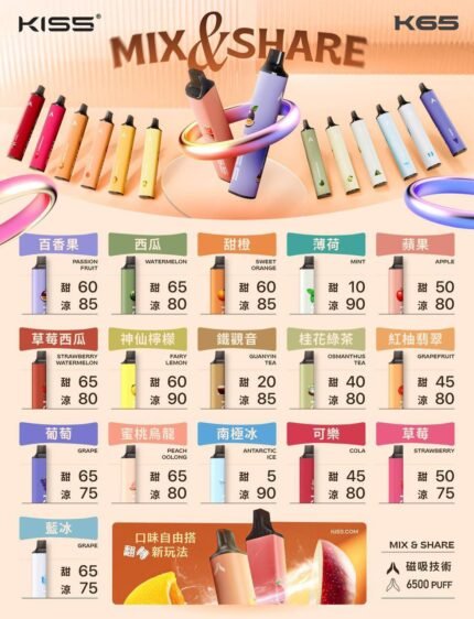 鎧斯 KIS5 KISS 拋棄式 6500口 磁吸式 混搭蹦出新滋味 充電款