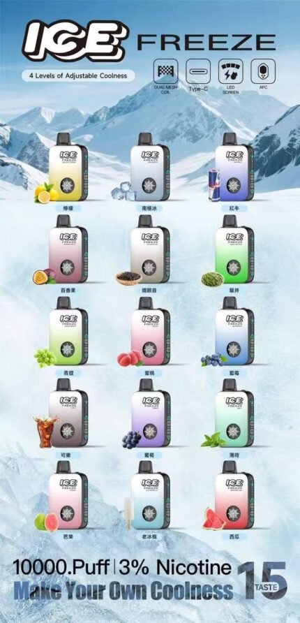 ICE FREEZE 10000口 拋棄式｜多段涼感自由切換，暢快每一口